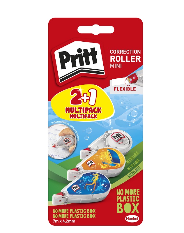 Korekční strojek Pritt MINI roller-3×4,2mmx7mPritt MINI roller-3×4,2mmx7m blistr AKCEAKCE