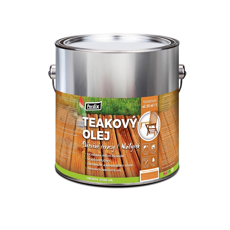 Perdix Teakový olej – transparentní 2,5l