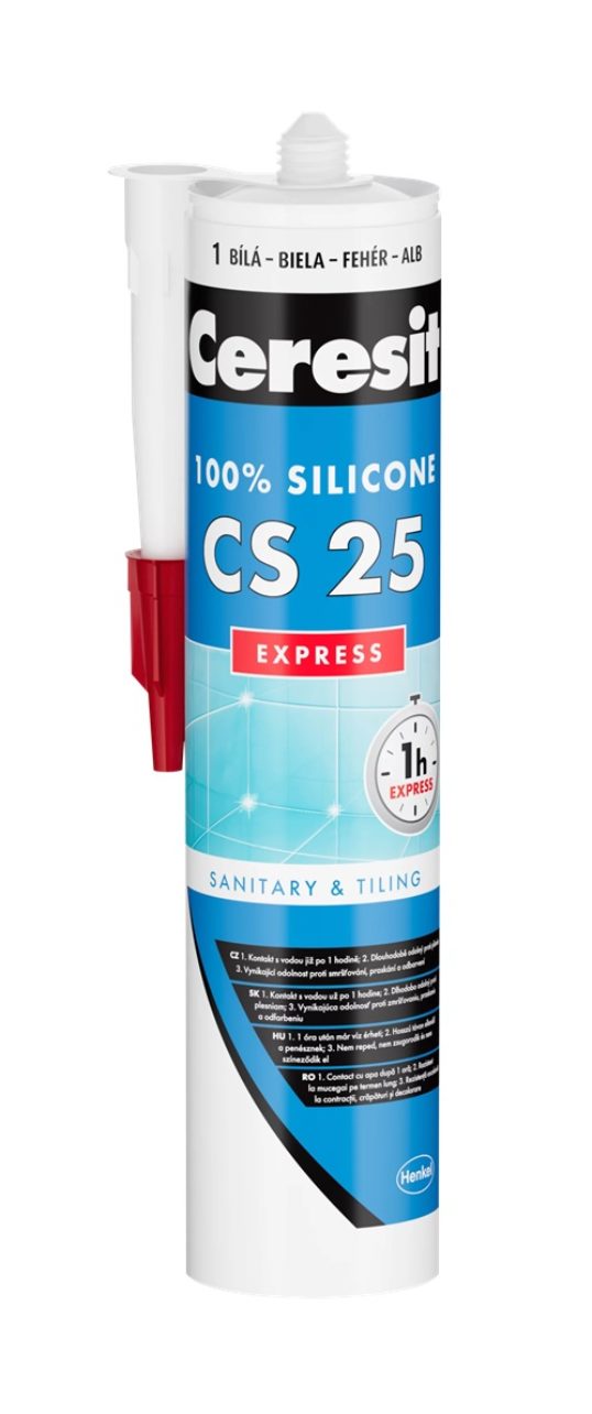 Ceresit CS 25 sanitární silikon EXPRESS transparent 280ml