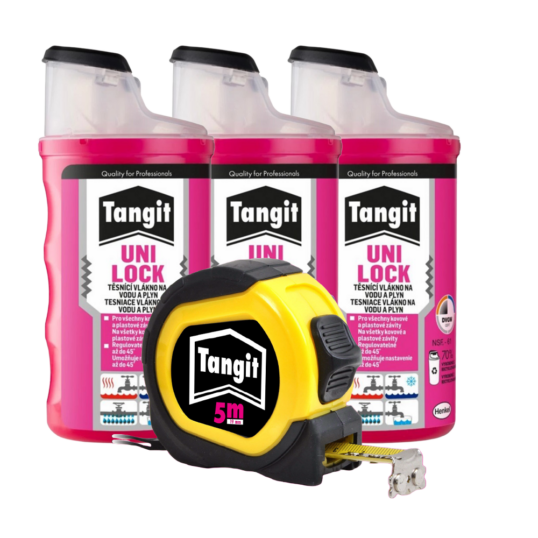 Tangit UNI-LOCK těsnící vlákno 160m – 3ks + metr zdarma!